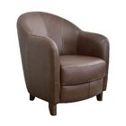 Poltrona Kairós Com Pés Madeira Couro Caramelo - Gran Belo