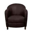 Poltrona Kairós Com Pés Madeira Couro Chocolate - Gran Belo