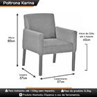 Poltrona Karina Couro Sintético Marrom Fosco