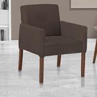 Poltrona Karina Couro Sintético Marrom Fosco