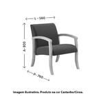 Poltrona Karina Estofada Com Tecido Algodão - Castanho/cinza