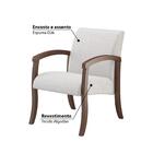 Poltrona Karina Estofada Com Tecido Algodão - Castanho/cinza