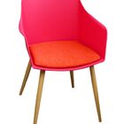 Poltrona Kiara Pp Base Madeira - Vermelha