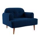 Poltrona Kiev Linho Azul Marinho