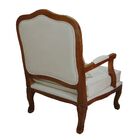 Poltrona King Encosto Capitonê  Imbuia E Suede Bege Creme