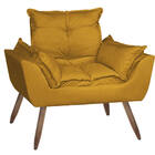 Poltrona Kiss Suede Mostarda Pés Palito Bnn Decor