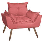 Poltrona Kiss Suede Rose Pés Palito Bnn Decor