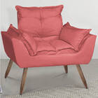 Poltrona Kiss Suede Rose Pés Palito Bnn Decor