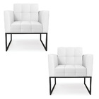 Poltrona Kit 2 Elisa Corino Base Metálica Industrial Preto D0