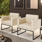 Poltrona Kit 2 Elisa Corino Base Metálica Industrial Preto D0