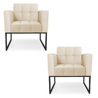 Poltrona Kit 2 Elisa Corino Base Metálica Industrial Preto D0