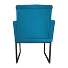 Poltrona Klara Suede Azul Turquesa Base Metálica Preta  - Val