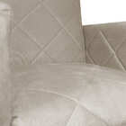 Poltrona Klara Suede Bege Base Metálica Preta  - Vallisa Decor