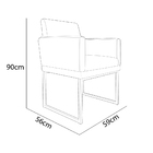 Poltrona Klara Suede Liso Bege Base Metálica Cobre - Vallisa