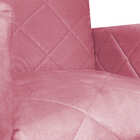 Poltrona Klara Suede Rosa Base De Ferro Cobre  - Vallisa Decor