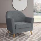 Poltrona Kler Com Pés Em Madeira - Cinza