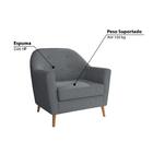 Poltrona Kler Com Pés Em Madeira - Cinza