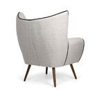 Poltrona Kora Linho Cinza B-157 Pés Palito Madeira D07 - D'ro