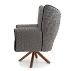 Poltrona Kora Linho Jacar Algodão Estampado A-330 Base Girató