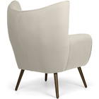 Poltrona Kora Pés Palito Veludo Matelassê Bege