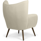 Poltrona Kora Pés Palito Veludo Matelassê Creme