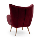Poltrona Kora Tressê Veludo Bordô D-500 Pés Palito Metálico C