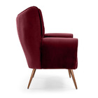 Poltrona Kora Tressê Veludo Bordô D-500 Pés Palito Metálico C