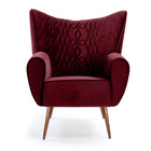 Poltrona Kora Tressê Veludo Bordô D-500 Pés Palito Metálico C