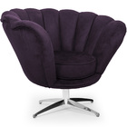 Poltrona La Pétala Para Sala De Estar Base Alumínio Veludo Ro