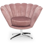 Poltrona La Pétala Para Sala De Estar Base Alumínio Veludo Ro