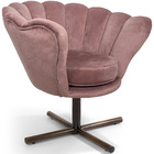 Poltrona La Pétala Para Sala De Estar Base X Veludo Rosê - Ca