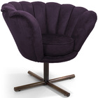 Poltrona La Pétala Para Sala De Estar Base X Veludo Roxo - Ca