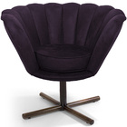 Poltrona La Pétala Para Sala De Estar Base X Veludo Roxo - Ca
