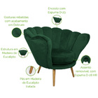 Poltrona La Pétala Para Sala De Estar Pés Palito Suede Verde