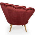 Poltrona La Pétala Para Sala De Estar Pés Palito Suede Vermel
