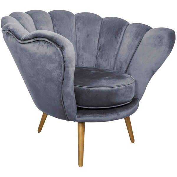 Poltrona La Pétala Para Sala De Estar Pés Palito Veludo Titân