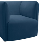 Poltrona Laguna Veludo Azul Marinho Pés Plástico Preto - D'ro