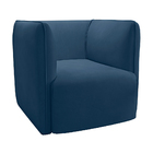 Poltrona Laguna Veludo Azul Marinho Pés Plástico Preto - D'ro