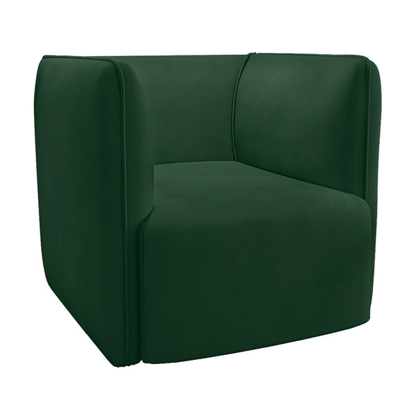 Poltrona Laguna Veludo Verde Militar Pés Plástico Preto - D'r