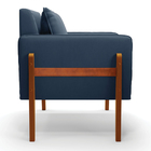 Poltrona Lana Suede Base De Madeira - D'rossi - Azul Marinho