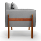 Poltrona Lana Suede Base De Madeira - D'rossi - Cinza