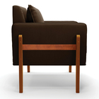 Poltrona Lana Suede Base De Madeira - D'rossi - Marrom