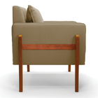 Poltrona Lana Suede Base De Madeira - D'rossi - Marrom Rato