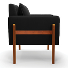 Poltrona Lana Suede Base De Madeira - D'rossi - Preto