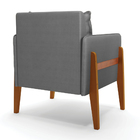 Poltrona Lana Veludo Luxo Base De Madeira - D'rossi - A131 Gr