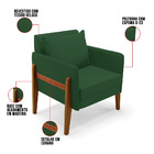 Poltrona Lana Veludo Verde Base De Madeira