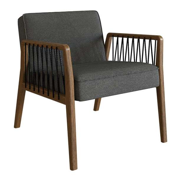 Poltrona Lara Grafite E Nogueira