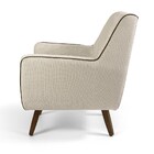 Poltrona Lara Linho Bege A-41 Pés De Madeira - D'rossi