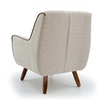 Poltrona Lara Linho Bege B-283 Pés De Madeira - D'rossi