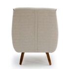Poltrona Lara Linho Bege B-283 Pés De Madeira - D'rossi
